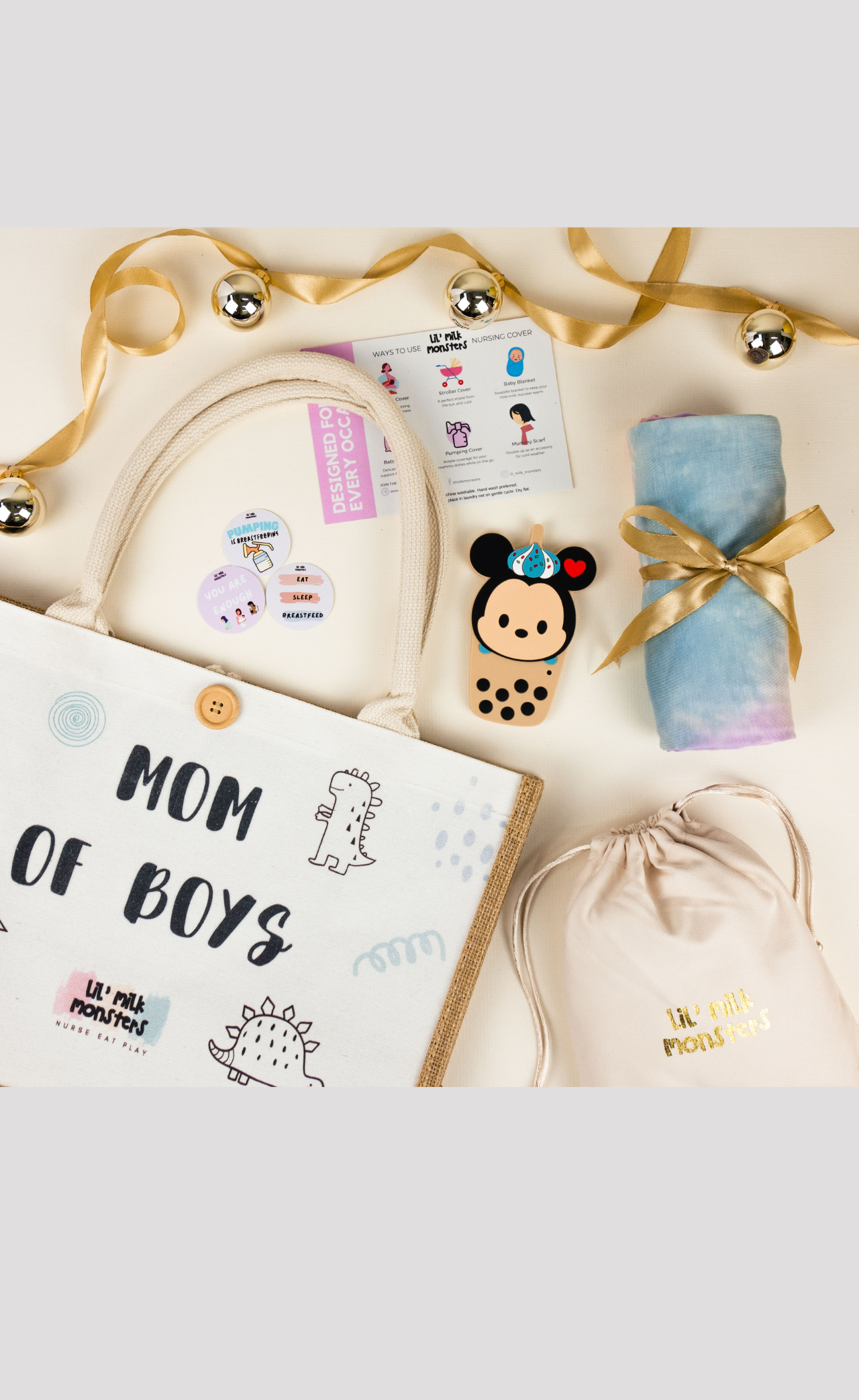 *NEW! Tote + Nursing Cover + Little Bearnie Teether Set