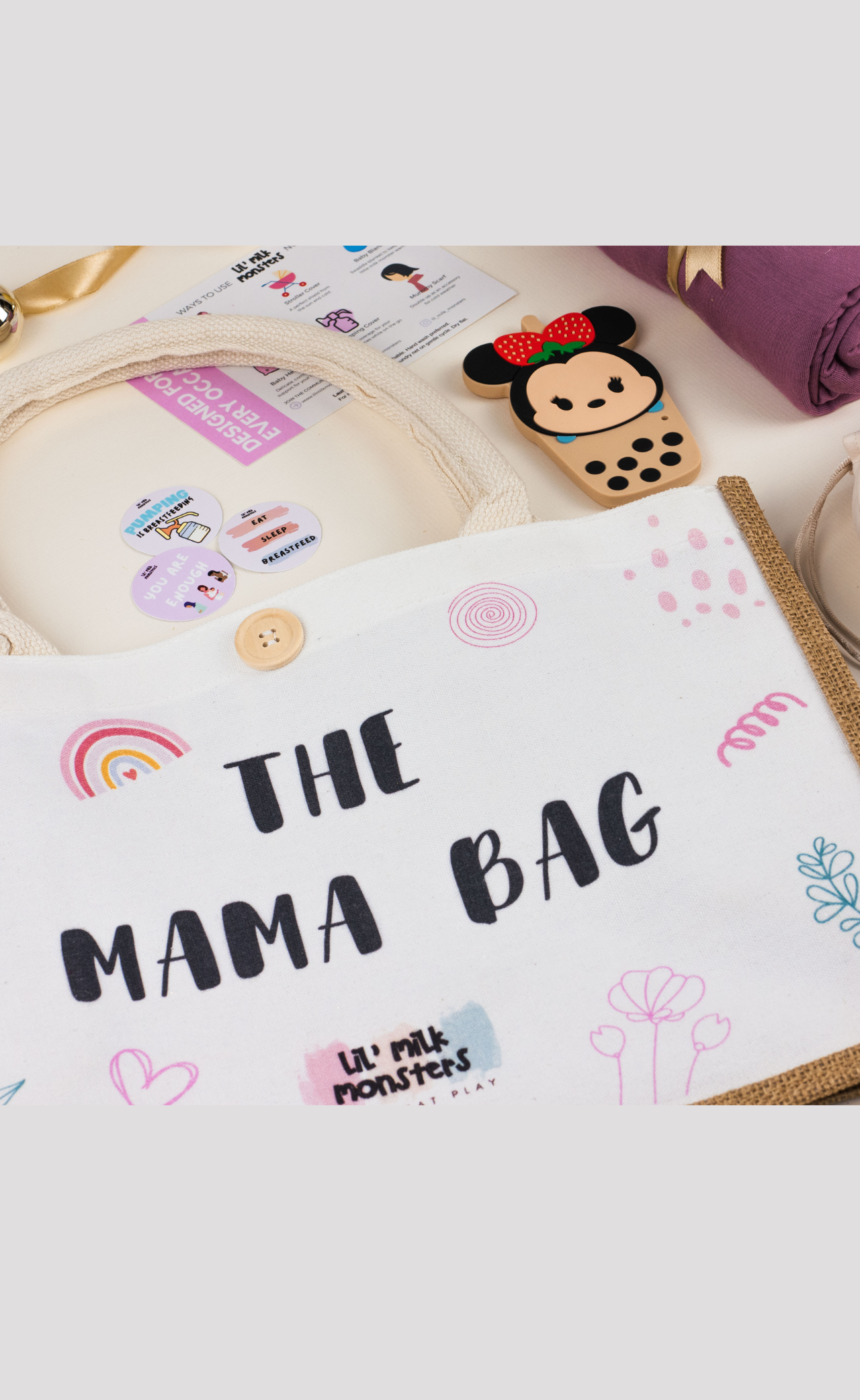 *NEW! Tote + Nursing Cover + Little Bearnie Teether Set