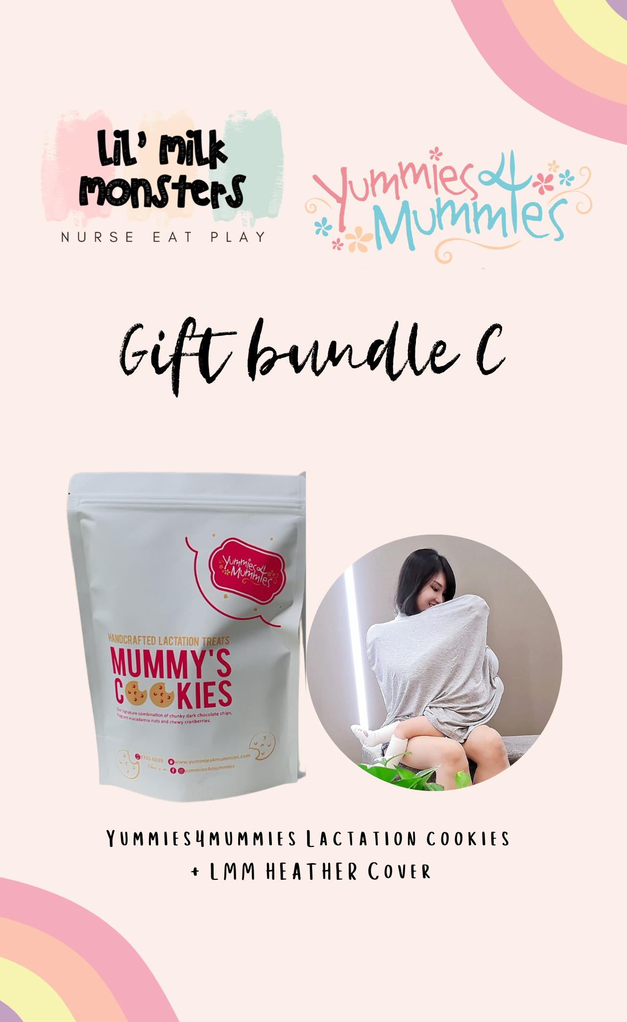 Lil' Milk Monsters x Yummies4mummies Gift Bundle C (Cover + Cookie)
