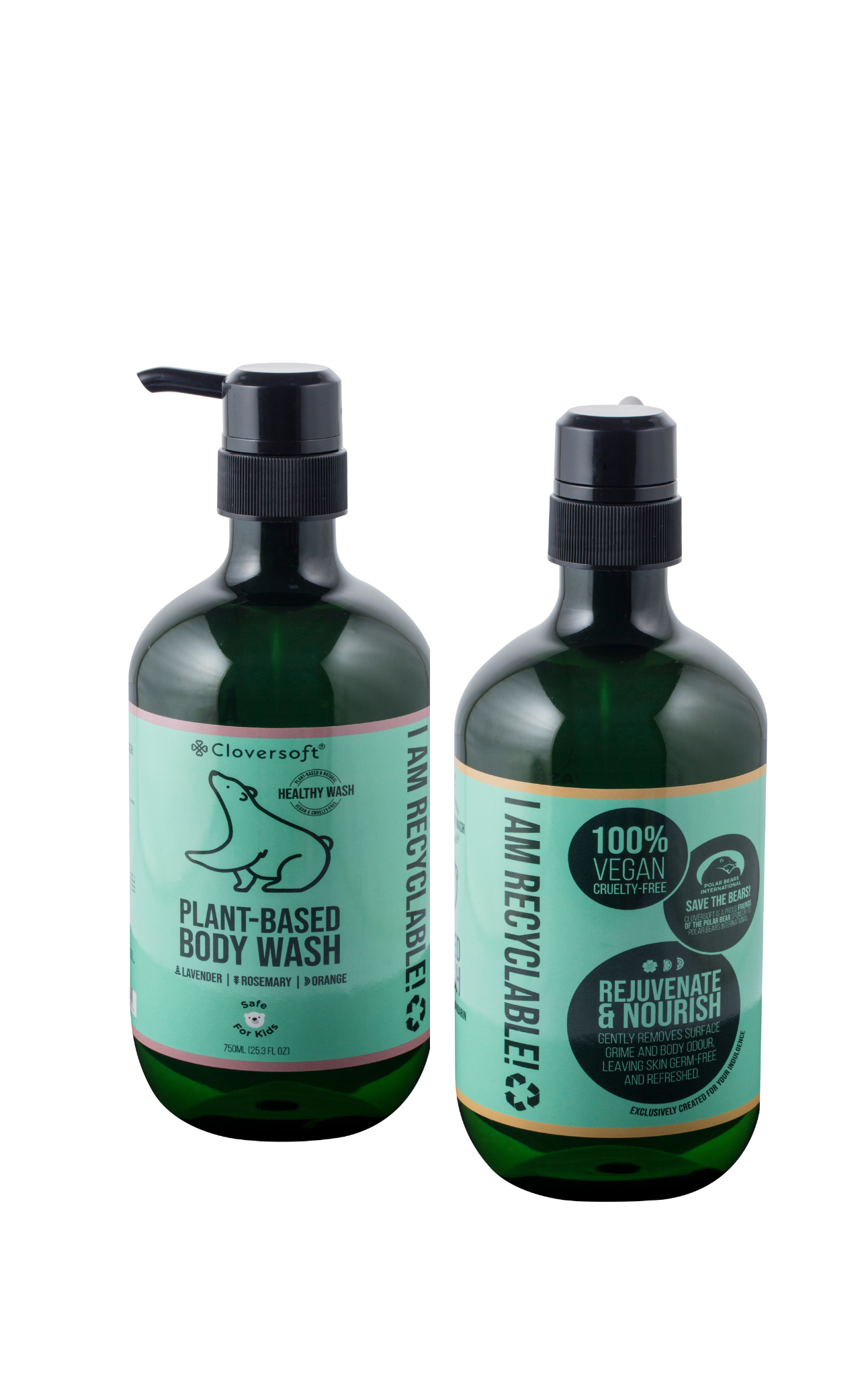 Cloversoft Plant Based Healthy Body Wash 750ml - Bundle of 2