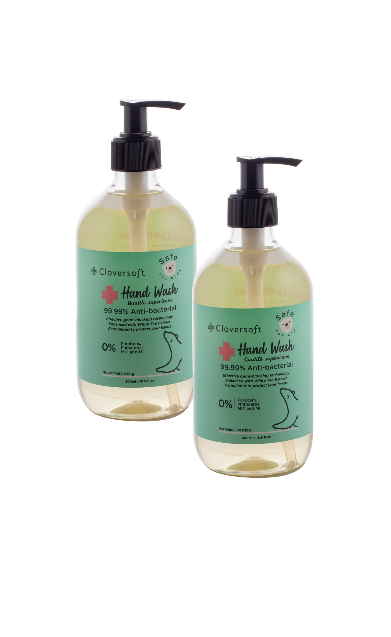 Cloversoft 99.99% Antibacterial Hand Wash 500ml - Bundle of 2