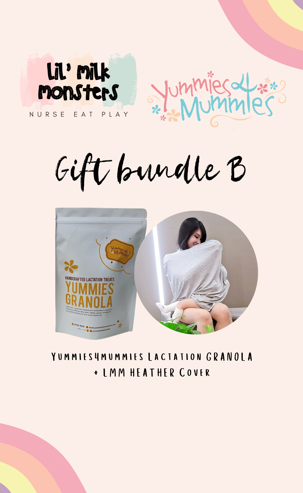 Lil' Milk Monsters x Yummies4mummies Gift Bundle B (Cover + Granola)